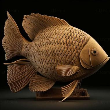 3D model Gourami filamentous fish (STL)